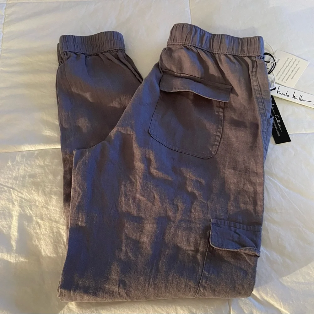 Linen Joggers with Cargo Pockets - Picture 8 of 9